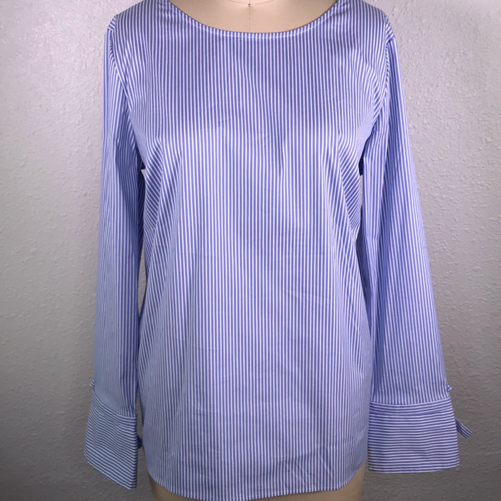 Talbots Blue Striped Blouse
